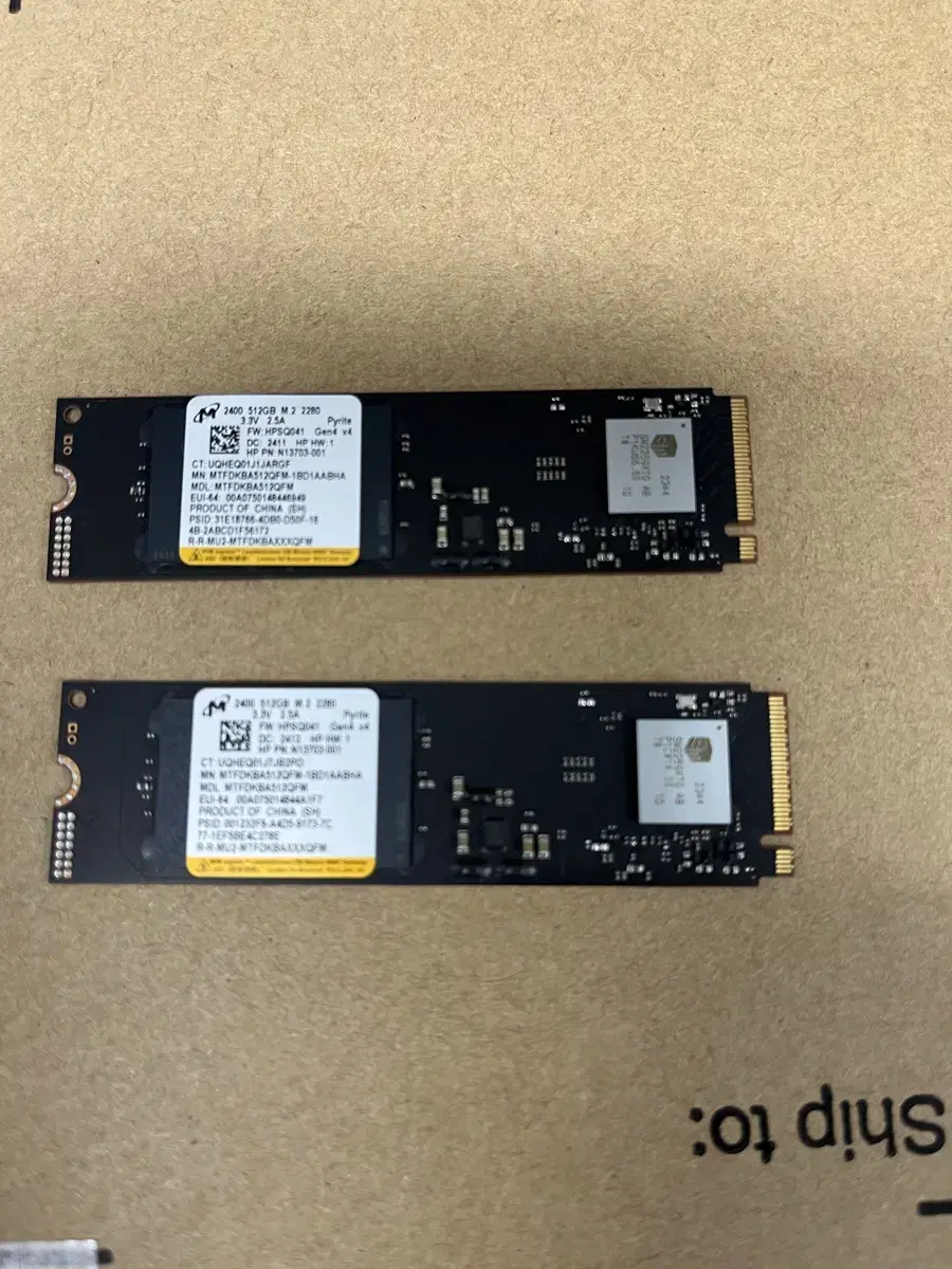 마이크론 2400 NVME 512GB 미사용 택포